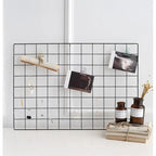 Metal Wall-Mounted Grid Shelf Organizer DIY Photo & Storage Rack