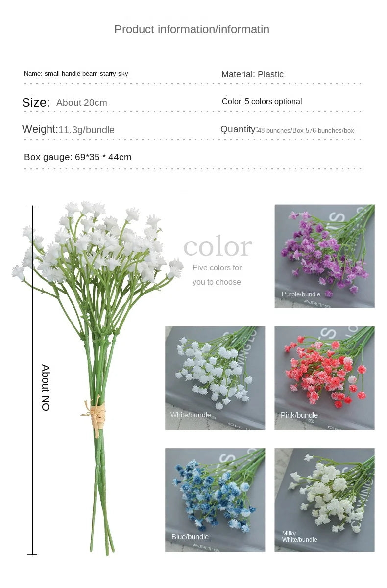 Artificial Silk Gypsophila Flower Indoor Bridal Shower & Event Decor