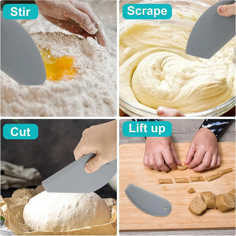 Silicone Dough Scraper with Scale – Multifunctional Baking Spatula