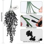 2Pcs Artificial Black Hanging Vine Plants UV Resistant
