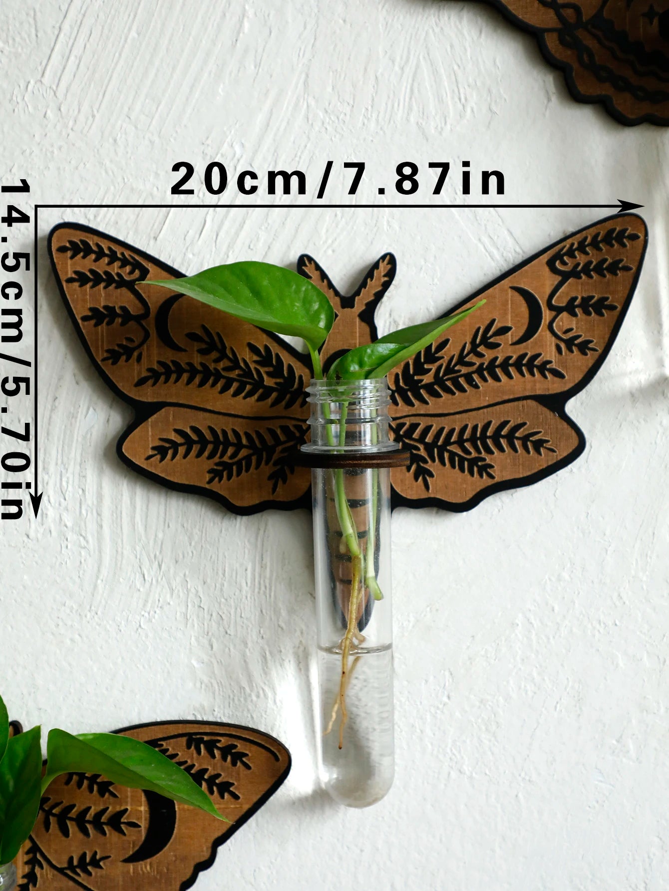 Wooden Butterfly Wall-Mounted Hydroponic Planter