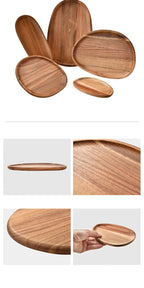 Round Wooden Serving Tray – Natural Wood Craft