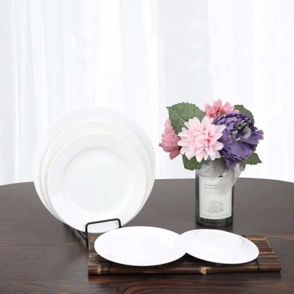 Round White Melamine Dish – Durable Plate for Home, Restaurant, Kitchen