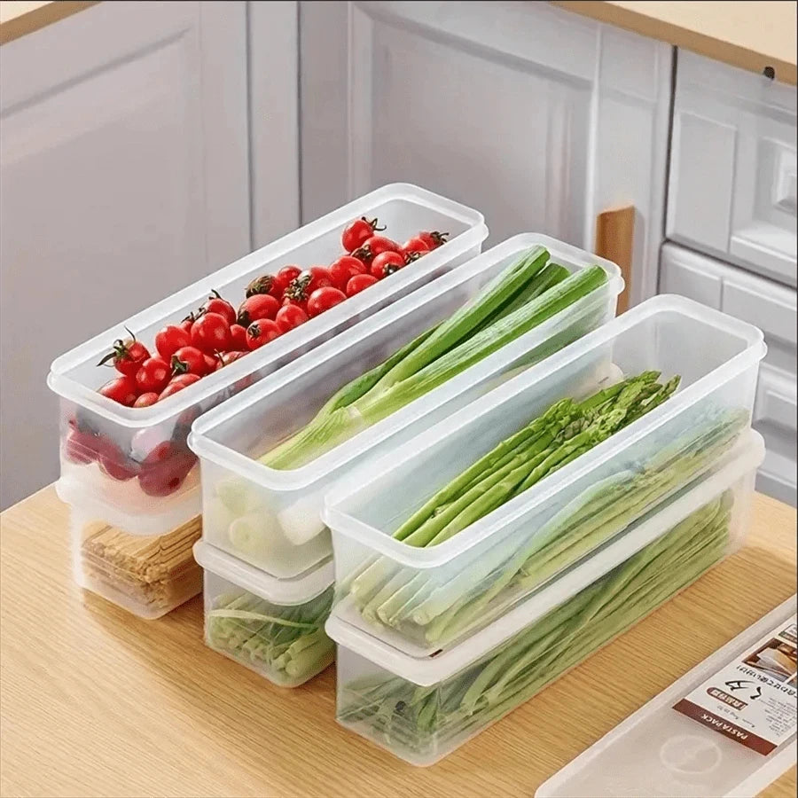 PP Plastic Refrigerator Storage Box – Stackable Fridge Organizer with Lid