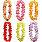 Artificial Hawaiian Flower Necklace Leis Heart-Shaped Garland Decor