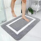 Absorbent Microfiber Bath Mat, Soft Plush Non-Slip Bathroom Rug, Thick Floor Mat for Shower, Toilet & Bedroom