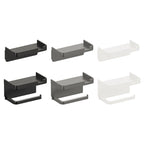Wall-Mounted No-Drill Toilet Paper Holder with Shelf & Phone Stand, Plastic Bathroom Tissue Dispenser