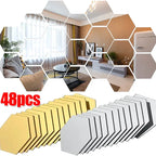 Elegant Hexagon Acrylic Mirror Wall Stickers for Stylish Home Decor