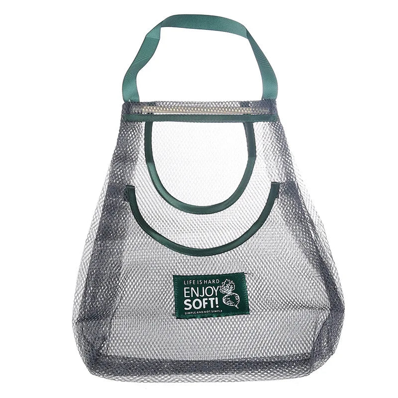 Reusable Kitchen Hanging Mesh Bag – Ventilated Fruit & Vegetable Storage Net for Ginger, Garlic, Potatoes, Onions