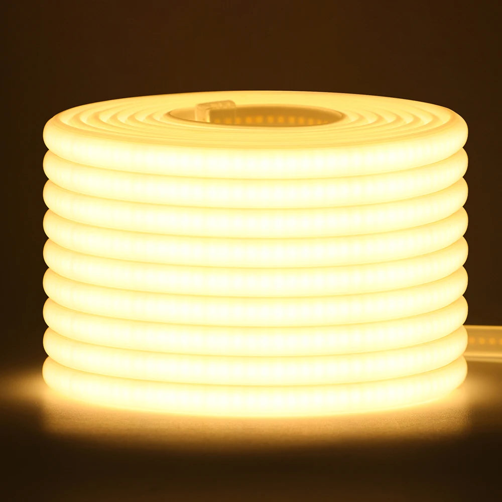 COB LED Strip Light 288 LEDs/M 220V AC IP67 Waterproof Warm/Natural/White