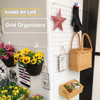 Metal Wall-Mounted Grid Shelf Organizer DIY Photo & Storage Rack