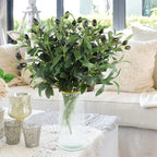 Artificial Olive Leaves Branch with Fruit Decor