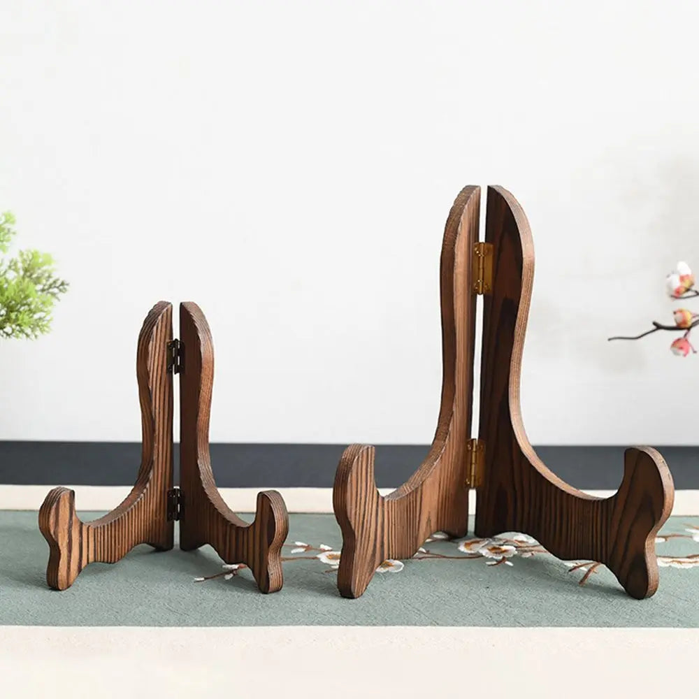 Wooden Display Stand Retro Decorative Rack Photo Plate Holder