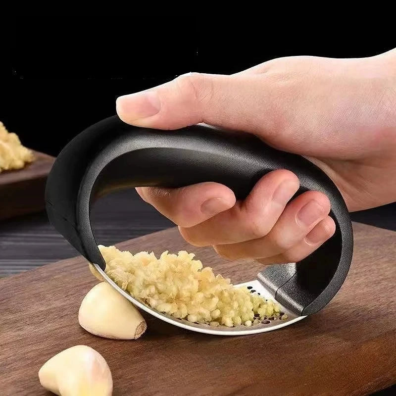 Stainless Steel Garlic Press – Handheld Garlic Crusher Tool