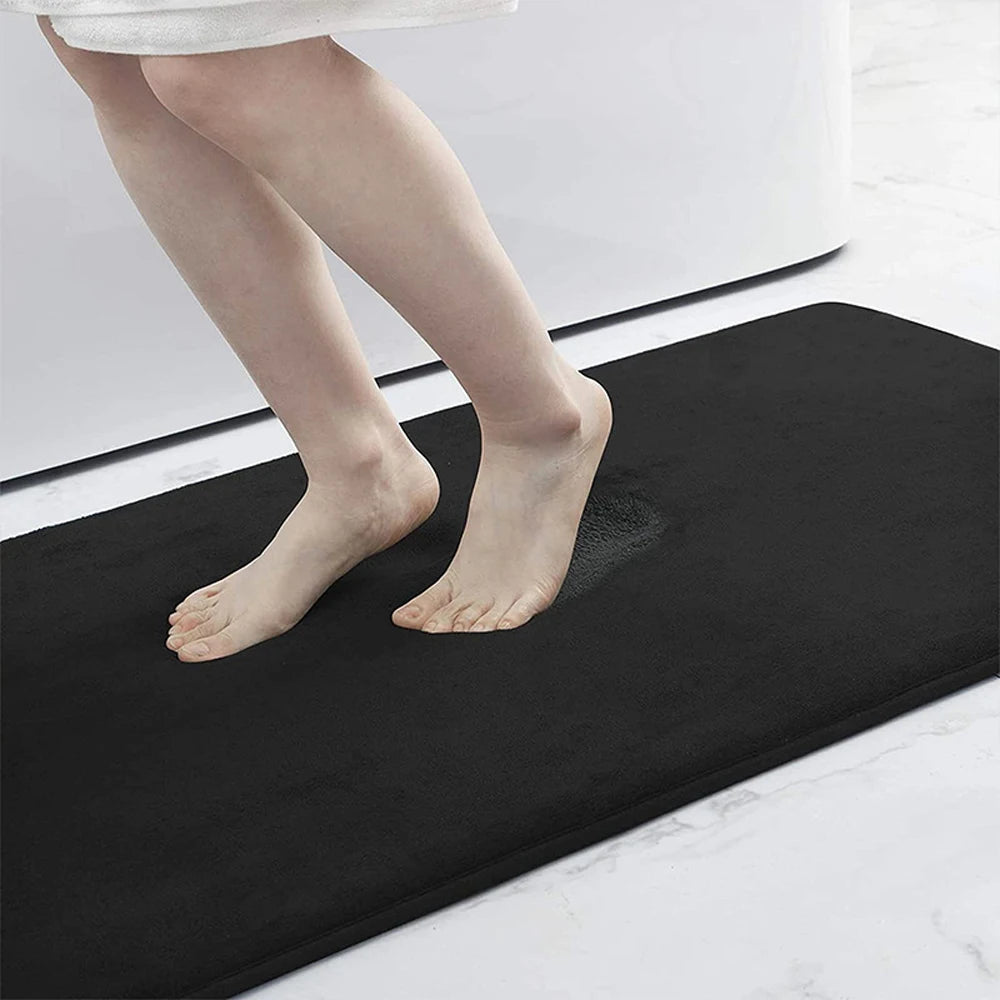 Super Absorbent Coral Velvet Bathroom Mat – Soft, Anti-Slip Floor & Door Rug for Toilet