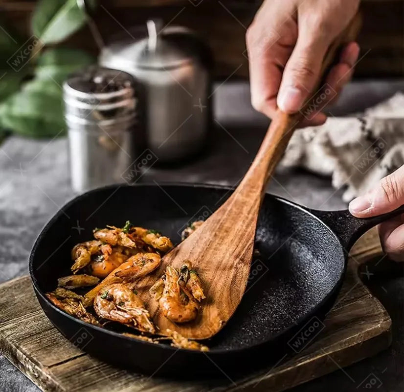 Natural Teak Wooden Kitchen Spoon & Spatula Set – Complete Cooking Tools