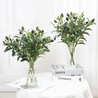 Artificial Olive Leaves Branch with Fruit Decor