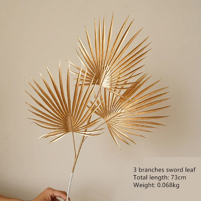 67–84cm Golden Artificial Leaf Branch Wedding & Home Decor