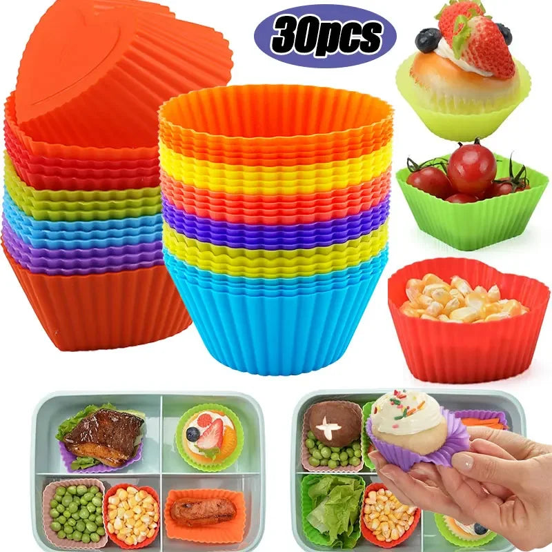 Silicone Muffin Cake Molds – Reusable, Non-Stick Baking Cups