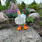 Funny Duck Middle Finger Resin Figurine Pastoral Home Garden Decor