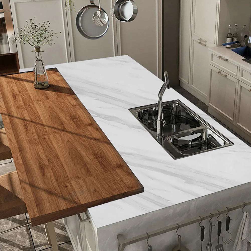 Peel-and-Stick Marble PVC Wallpaper for Kitchen, Counters, and Tables