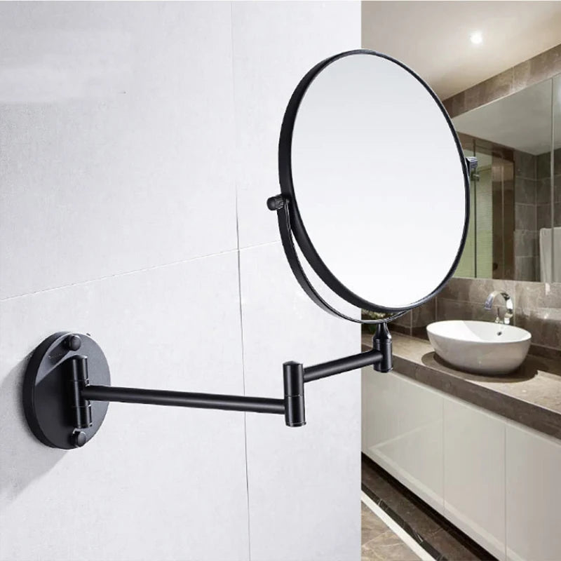 360° Rotating Double-Sided Wall Mirror with 3X Magnification and Flexibility