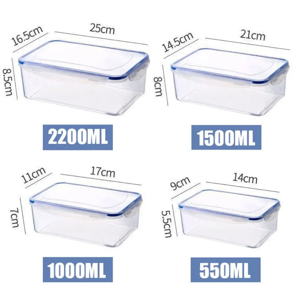 Transparent Plastic Refrigerator Storage Box – Multi-Size Options