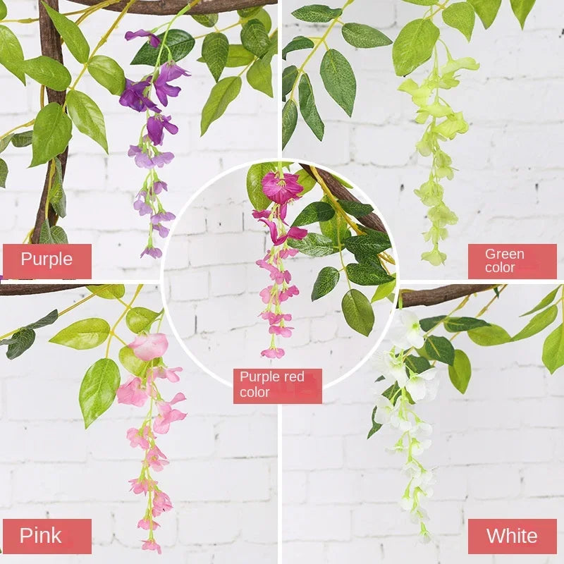Artificial Wisteria Rattan Strings Indoor & Outdoor Bridal Shower Decor