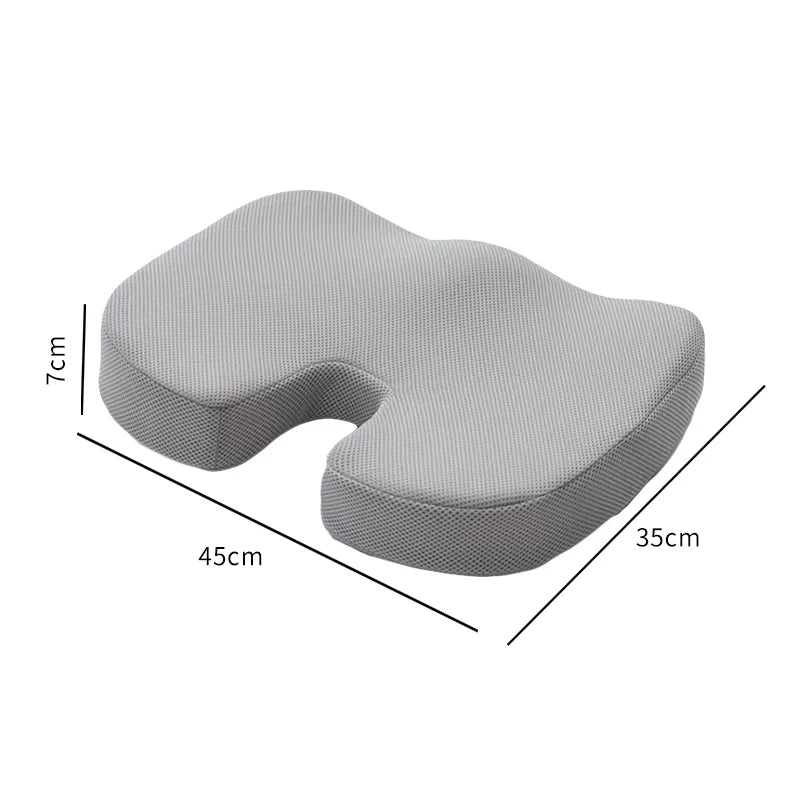 Ergonomic Memory Foam Seat Cushion Patchwork Removable Washable