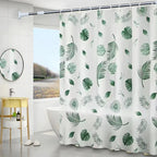Modern PEVA Waterproof Shower Curtain 100x180cm – Leaf Print