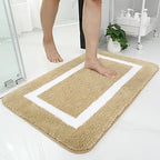 Absorbent Microfiber Bath Mat, Soft Plush Non-Slip Bathroom Rug, Thick Floor Mat for Shower, Toilet & Bedroom