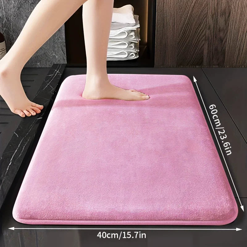 Super Absorbent Coral Fleece Bathroom Mat – Non-Slip, Quick-Dry, Soft and Comfortable Floor Mat for Bathroom and Door