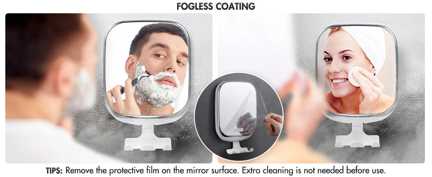 Fogless Shower Makeup Mirror with Suction Cup for Effortless Grooming