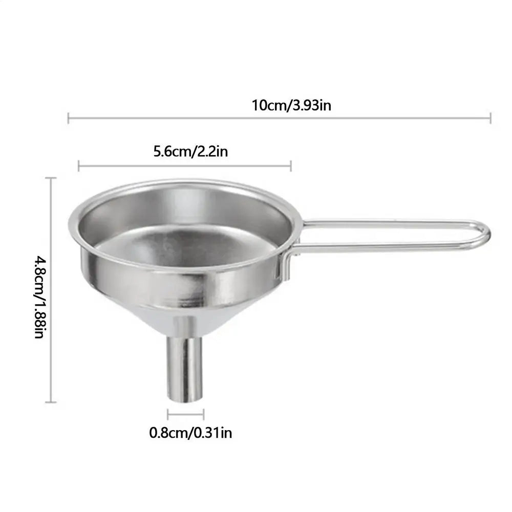 Stainless Steel Mini Funnel – Long Handle Liquid & Powder Pouring Tool