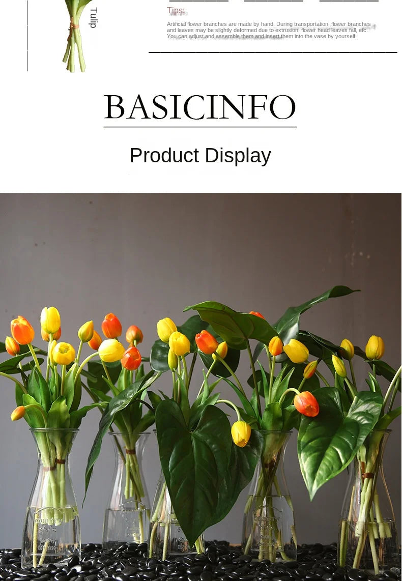 40cm Five-Headed Artificial Tulip Bouquet – Nordic Style