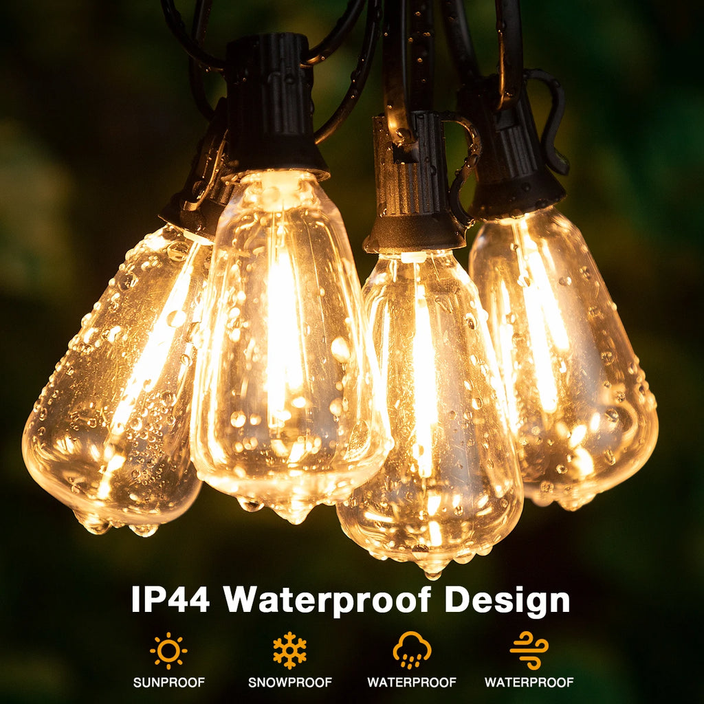 ST38 Water Drop String Lights 220V IP44 Waterproof Decorative