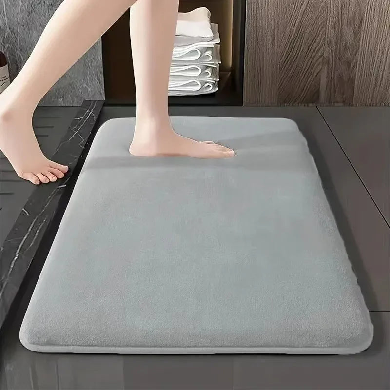 Absorbent Coral Velvet Bathroom Mat – Non-Slip Anti-Skid Floor Mat for Bathroom & Home