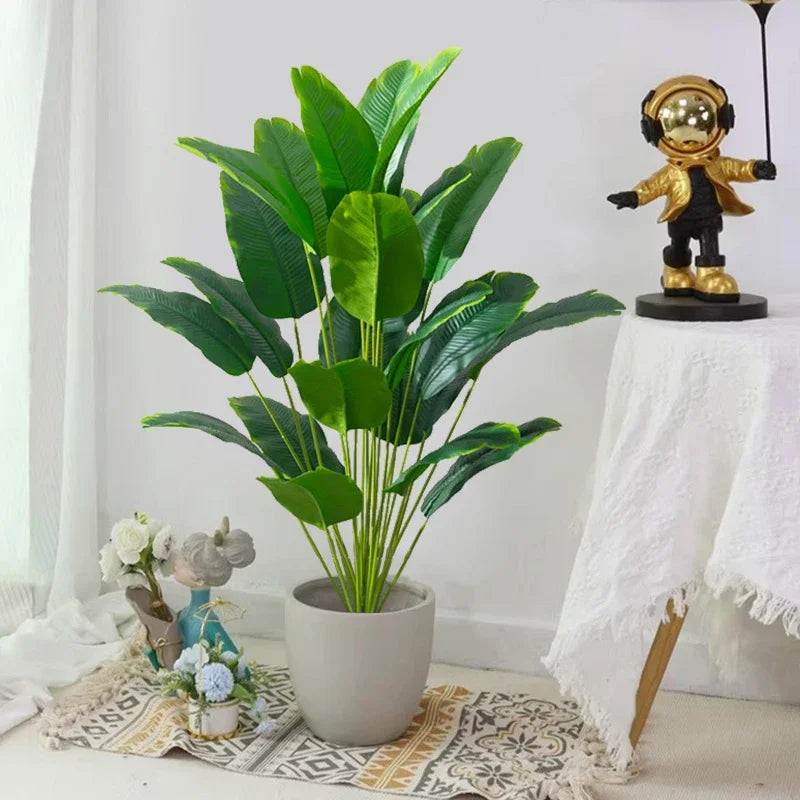 1pc Artificial Large Tropical Palm / Banana Leaves – Real Touch Monstera Style