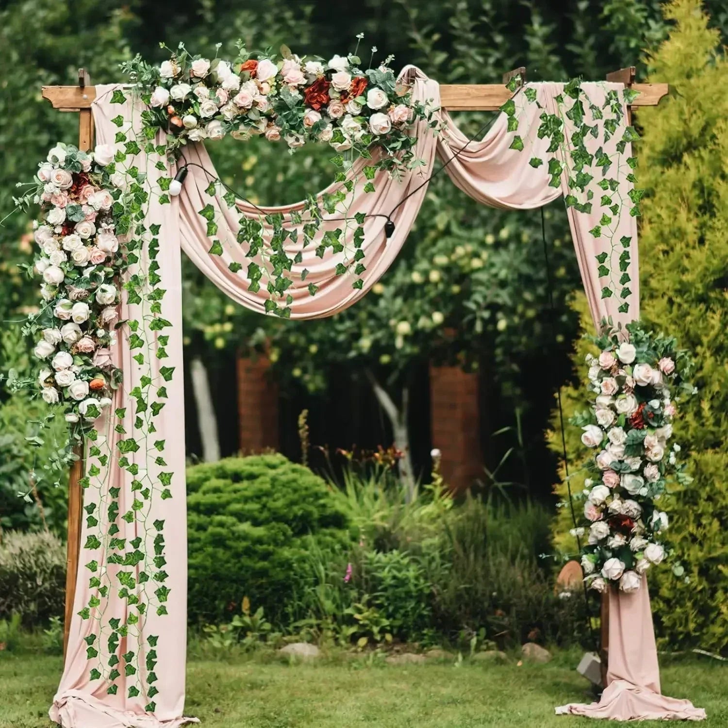 2/80M Artificial Green Leaves Ivy Vine Garland – 30pcs