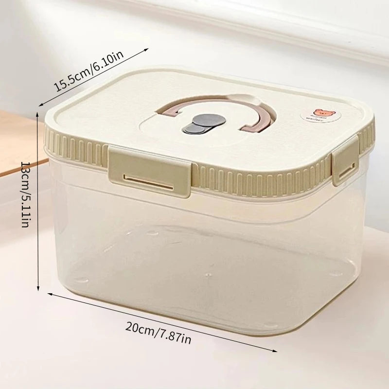 WORTHBUY Food Grade Airtight Bread Box with Handle – Transparent Plastic