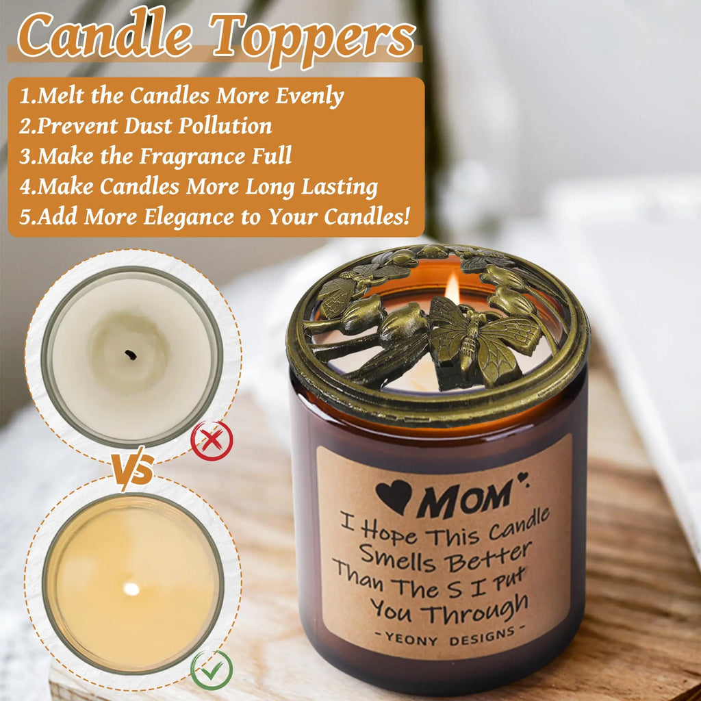 Butterfly Candle Topper Alloy Decorative Lid for Scented Candles