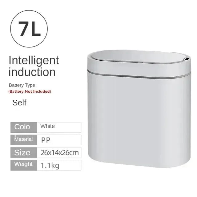 7L Touchless Automatic Bathroom Trash Can with Lid, Motion Sensor Garbage Bin