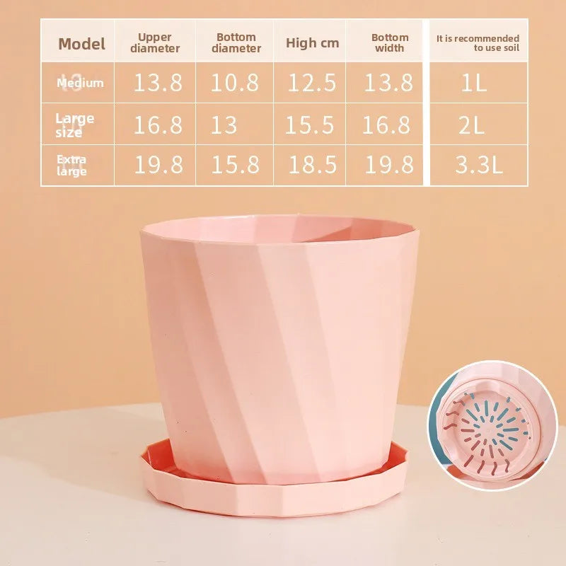 Round Thickened Plastic Flower Pot Set