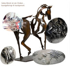 Handmade Metal Horse Sculpture Modern Abstract Animal Decor