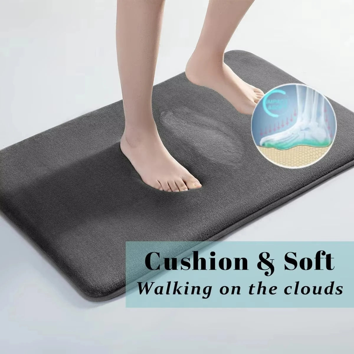 Coral Velvet Bath Mat Non-Slip Absorbent Floor Rug Soft Bathroom Door Mat Home Decor