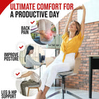Ergonomic Memory Foam Seat Cushion Patchwork Removable Washable