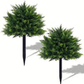2pcs Outdoor Artificial Spherical Pine Trees with Stakes