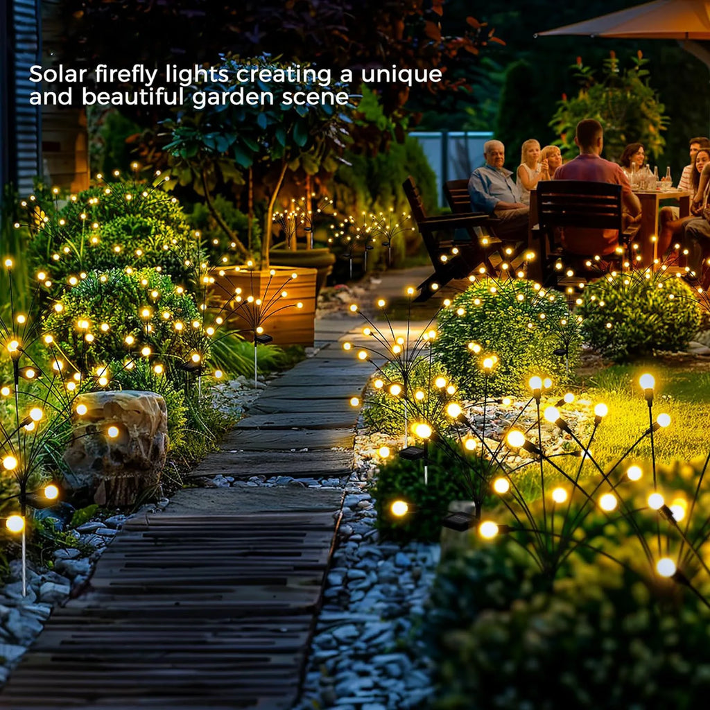Solar Garden Stake Lights IP66 Waterproof RGB Warm