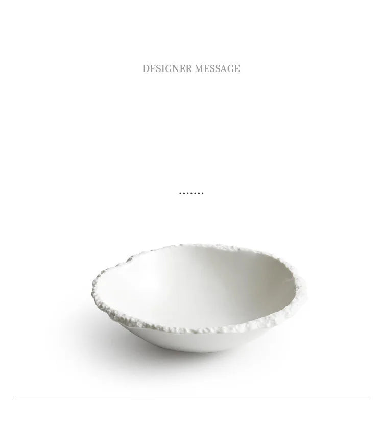 ZIZI FISH Porcelain Soup Bowl – Simple Solid White Design