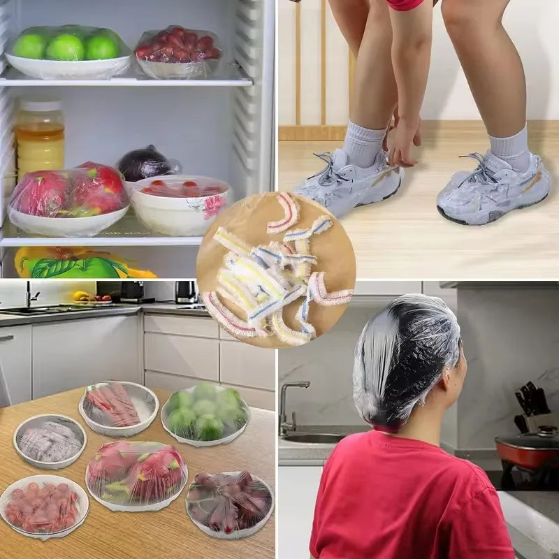 Elastic Food Cover Bags – Disposable PE Fresh Keeping Wrap